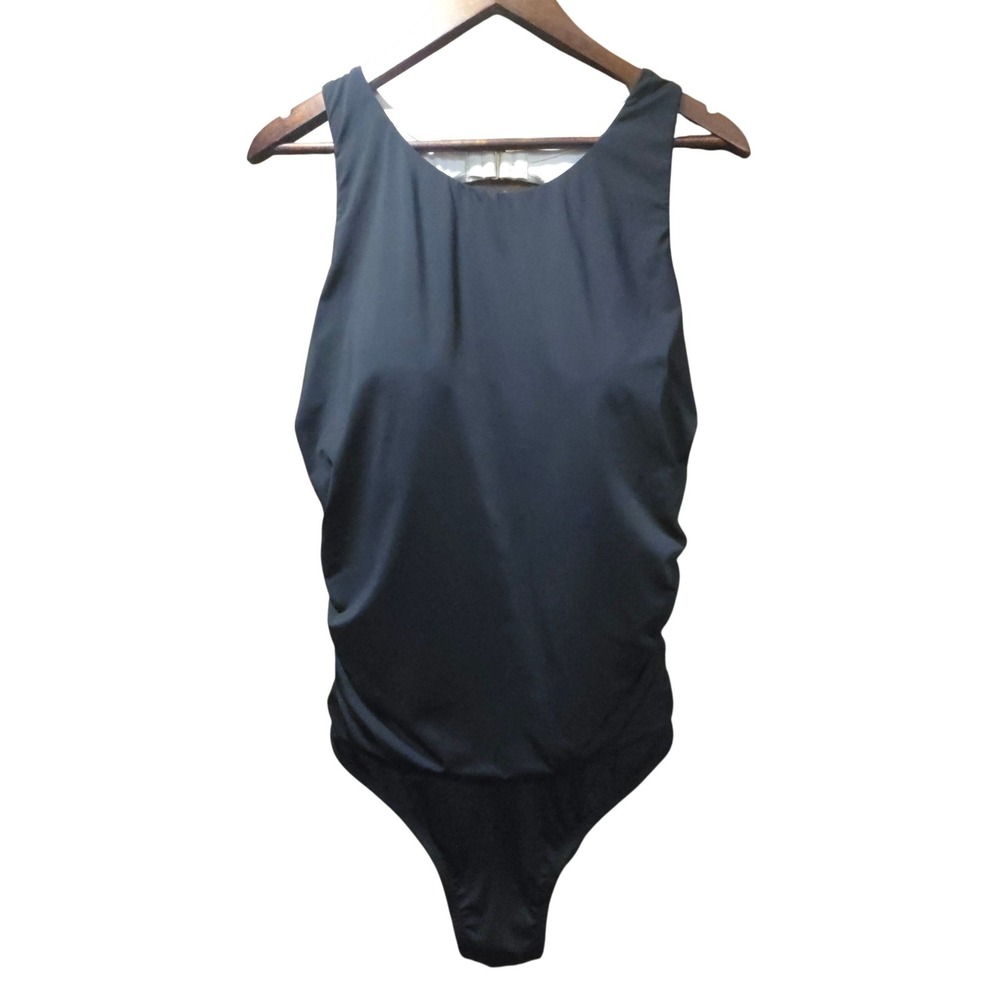 Jantzen Womens Black High Neck Tummy Control One Piece Swimsuit Size 16 NWT